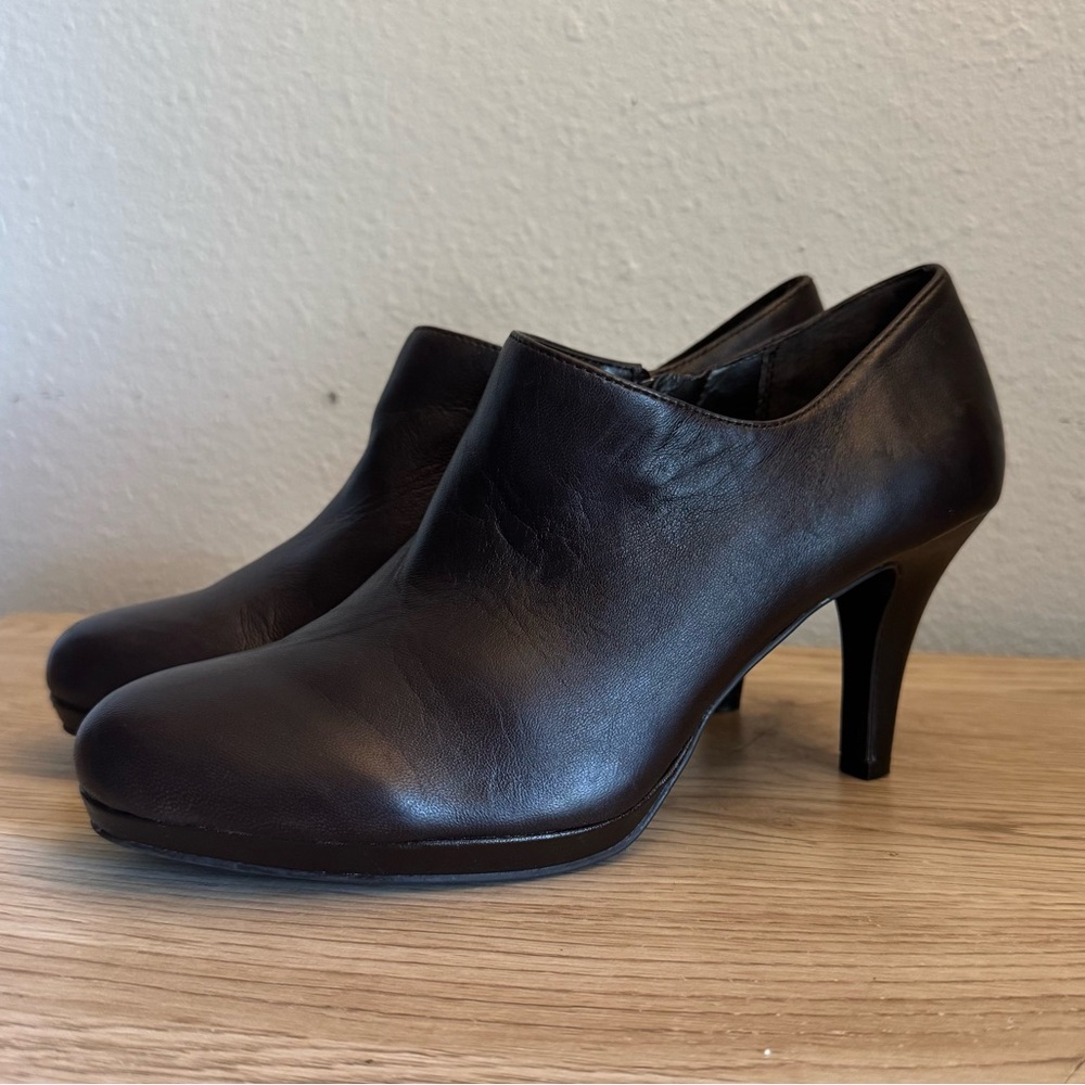 Alex Marie Stella Brown Leather Heel‎ Ankle Booties Womens Size 9.5